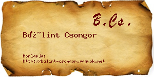 Bálint Csongor névjegykártya